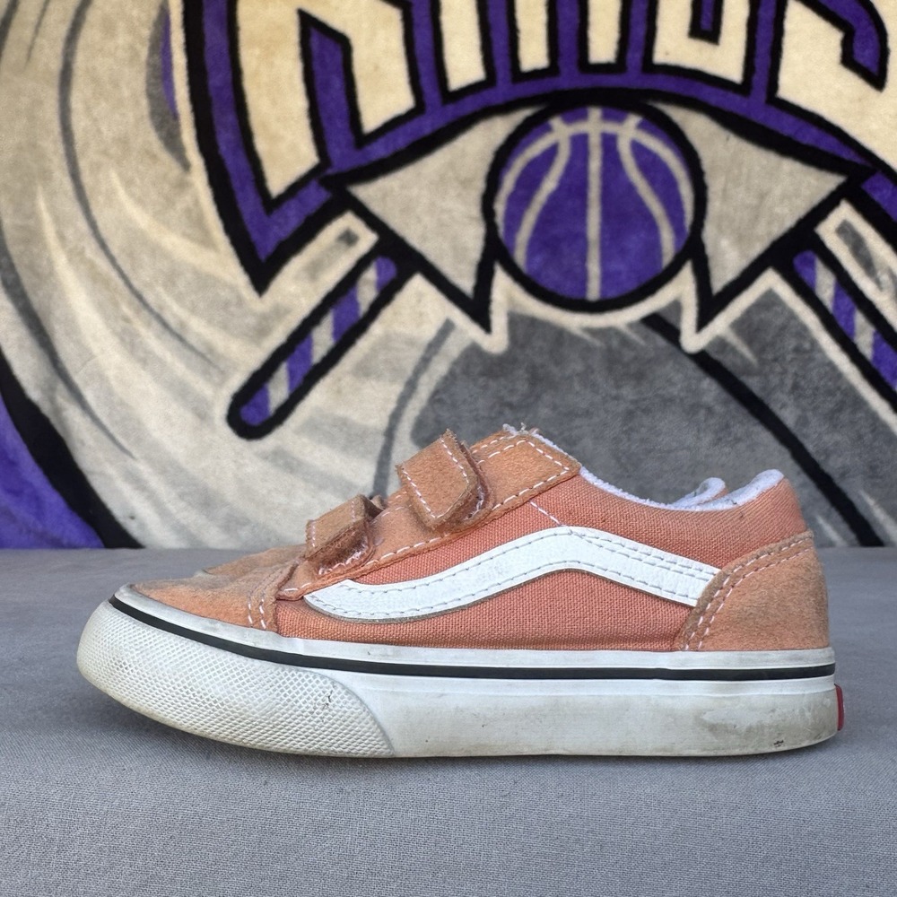 Size 9c - Vans Toddler Old Skool V Sneaker Shoes Peach